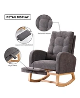 Streamdale Furniture Plush Rocking Lounge Chair with Side Pocket for Relaxation and Support