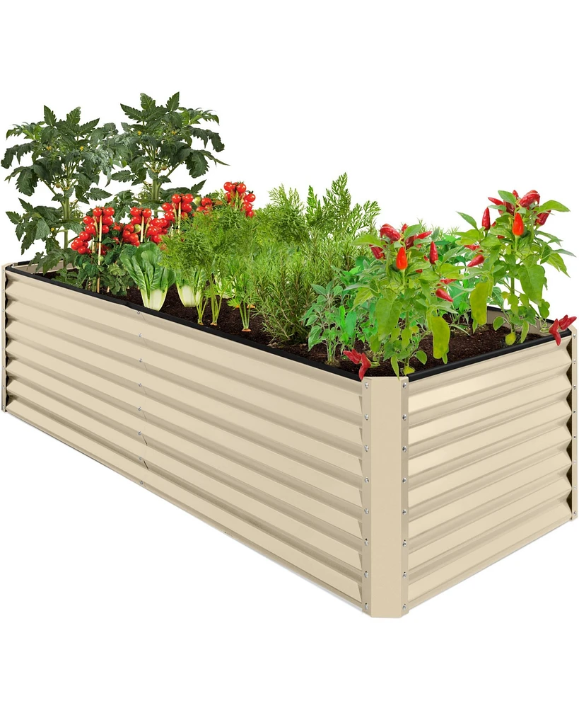 Best Choice Products 8x4x2ft Outdoor Metal Raised Garden Bed, Planter Box for Vegetables, Flowers, Herbs