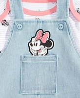 Disney Baby Girls Minnie Mouse Bodysuit & Overalls Set