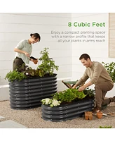 Best Choice Products 4x2x1ft Outdoor Raised Metal Oval Garden Bed, Planter Box for Vegetables, Flowers