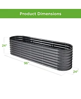 Best Choice Products 8x2x2ft Metal Raised Garden Bed, Oval Outdoor Planter Box w/ 4 Support Bars