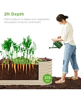 Best Choice Products 8x2x2ft Metal Raised Garden Bed, Oval Outdoor Planter Box w/ 4 Support Bars