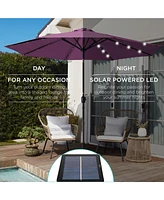 Best Choice Products 10ft Solar Led Lighted Patio Umbrella w/ Tilt Adjustment, Uv-Resistant Fabric