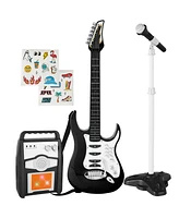 Best Choice Products Kids Electric Musical Guitar Toy Play Set w/ 6 Demo Songs, Whammy Bar, Microphone, Amp, Aux