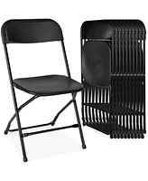 Best Choice Products Set of 10 Folding Stacking Plastic Chairs w/ Non-Slip Feet, 350lb Capacity