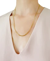 22" Two-Tone Open Curb Link Chain Necklace (3-5/8mm) in Solid 14k Gold & White Gold - Two