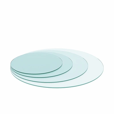 Simplie Fun 30 Inch Round Tempered Glass Table Top Clear Glass 1/4 Inch Thick Flat Polished Edge