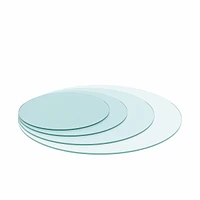 Simplie Fun 30 Inch Round Tempered Glass Table Top Clear Glass 1/4 Inch Thick Flat Polished Edge