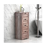 Slickblue Floor Cabinet Wooden Storage Cabinet Home Office Living Room Bathroom Side Table