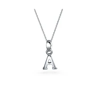 Bling Jewelry Abc Capital Block Letter Alphabet A-z Initial Pendant Necklace For Women .925 Sterling Silver