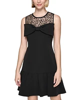 Karl Lagerfeld Paris Women's Lace-Yoke Drop-Waist Dress