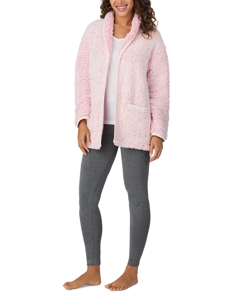 Cuddl Duds Women's Open-Front Shawl-Collar Cardigan