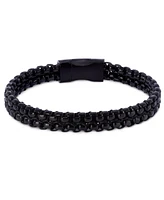 Rhona Sutton Black Rolo Chain with Black Wax Cord Stainless Steel Bracelet