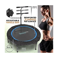 SereneLife Training & Fitness Gym Trampoline with Adjustable Handrail