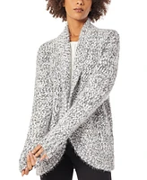 Jones New York Petite Shawl Collar Open Front Cardigan