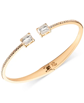 Lauren Ralph Gold-Tone Colored Stone & Crystal Cuff Bangle Bracelet