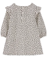 Carter's Baby Girls Floral-Print Fleece Flutter-Trim Dress