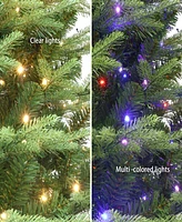 Puleo 7.5" Pre-Lit Alaskan Winter Fir Tree with Dual-Color Led Lights