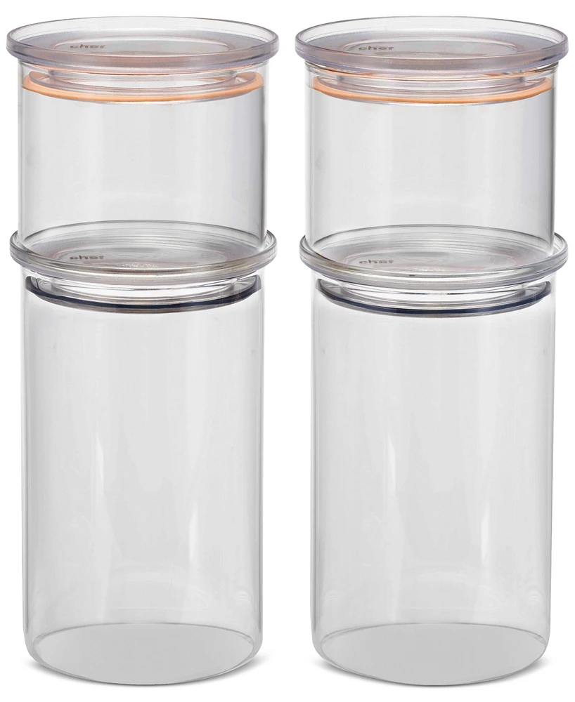 Modern Chef 8-Piece Glass Storage Canister Set