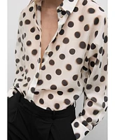 Mango Women's Polka-Dot Lyocell Shirt