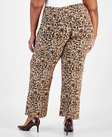 Jm Collection Plus Impression Knit Pants, Created for Macy's