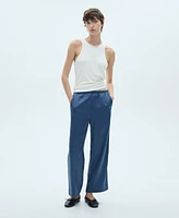 Mango Women's Satin Cropped Trousers