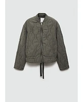 Mango Women's Quilted Pucker Jacket