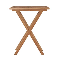 vidaXL Folding Patio Table 23.6"x23.6"x29.5" Solid Wood Teak