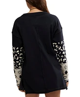 Free People Women's Tiger Style Cuff Crewneck Sweater