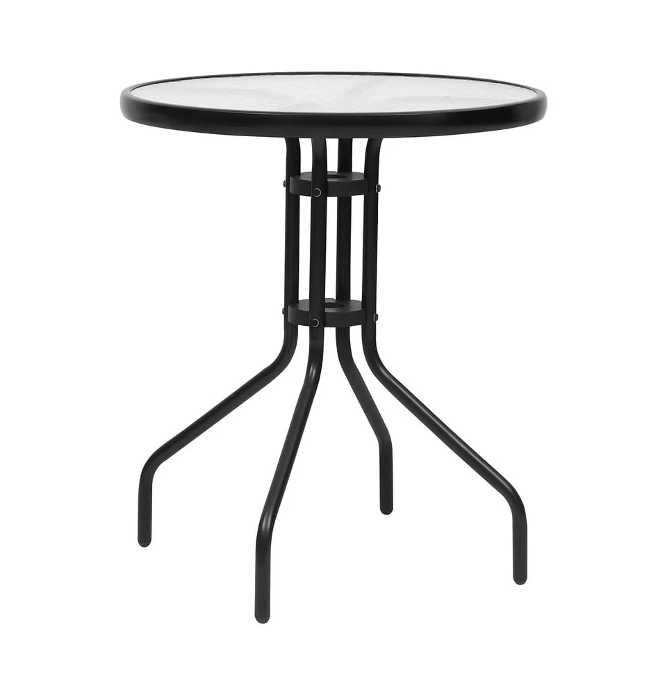 vidaXL Patio Table Black 23.6"x27.6" Steel