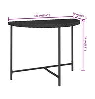 vidaXL Patio Table 39.4"x19.7"x29.5" Poly Rattan