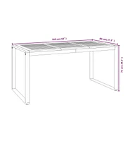 vidaXL Patio Table with U-shaped Legs 63"x31.5"x29.5" Solid Wood Acacia