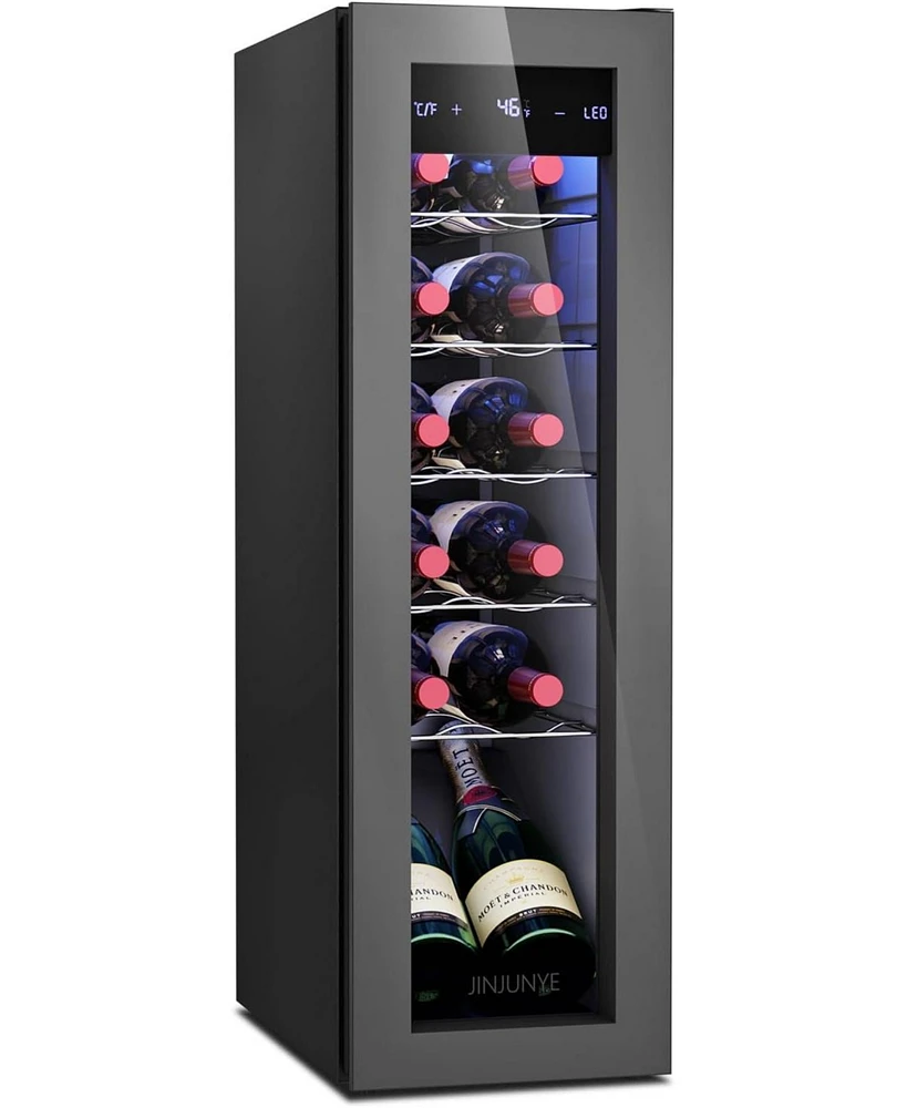 Jinjunye 12 Bottle Compressor Wine Cooler, Wine Fridge Small, 41