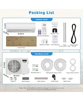 Jinjunye 9000BTU Mini Split Air Conditioner Ductless Inverter Heat Pump, 208-230V 19SEER2,Min Split Ac/Heating System, Energy Saving, Cooler up to 450