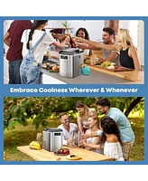 Jinjunye Nugget Ice Maker Countertop, 38LBS/Day, Self Cleaning, Soft Chewable Pellet Ice Machine, Portable Crushed Ice Makers for Home, Kitchen,Office