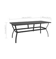 vidaXL Patio Table Anthracite 74.8"x31.5"x28.3" Steel