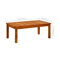 vidaXL Patio Coffee Table 35.4"x19.7"x14.2" Solid Acacia Wood