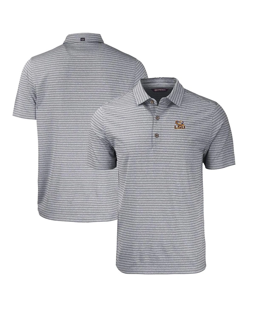 Cutter & Buck Men's Lsu Tigers Forge Eco Heathered Stripe Stretch Polo