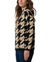 Jones New York Women's Houndstooth Drop-Shoulder Sweater