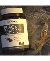 Healths Harmony Black Seed Oil - Skin Health non-gmo Premium Cold-Pressed Nigella Sativa Producing Pure Black Cumin Seed Oil with Vitamin E