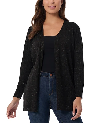 Jones New York Glitter Kissing-Front Open Cardigan