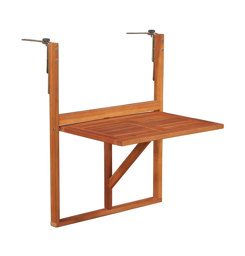 vidaXL Hanging Balcony Table 51.1"x35.4"x28.3" Solid Acacia Wood