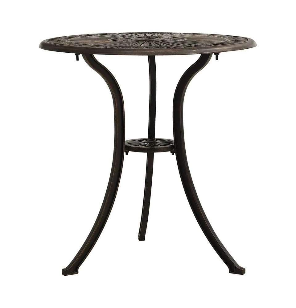 vidaXL Patio Table Bronze 24.4"x24.4"x25.6" Cast Aluminum