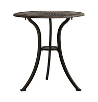 vidaXL Patio Table Bronze 24.4"x24.4"x25.6" Cast Aluminum