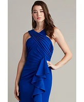 Tadashi Shoji Setta Pleated Cascading Ruffle Gown