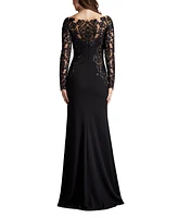 Tadashi Shoji Women's Damita Sequin Embroidered Illusion Gown