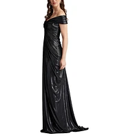 Tadashi Shoji Women's Hera Pleated Lam Gown