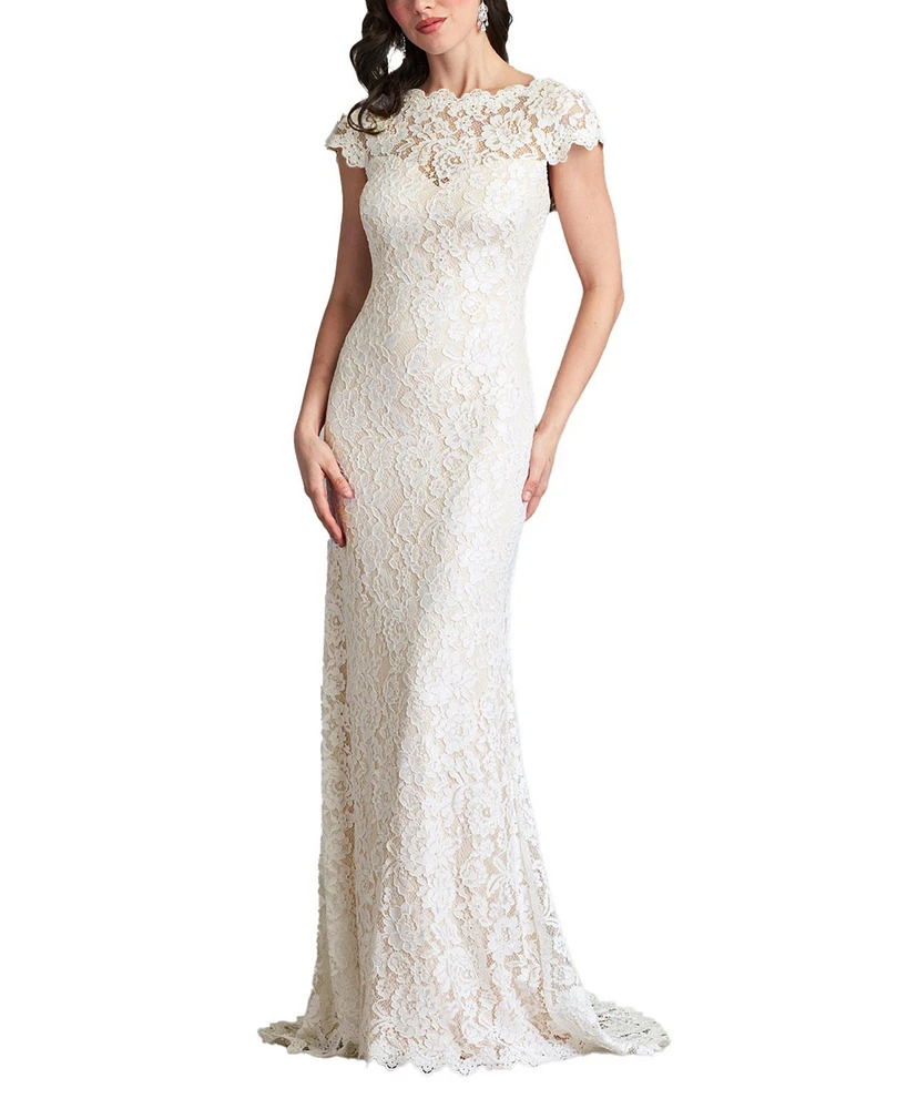 Tadashi Shoji Maverick Open-Back Lace Gown