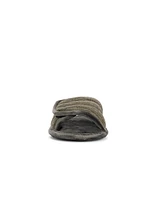 Muk Luks Men's Maverick Slide Slippers, Ebony/Charcoal, S (8-9)