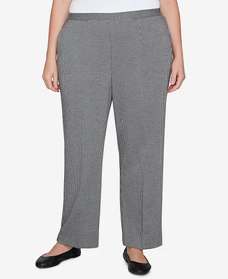 Alfred Dunner Plus Runway Ready Chic Pull On Houndstooth Average Length Pants